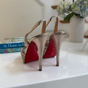 Christian Louboutin Slingback Pumps – Champagne Leather – Size EU 39.5